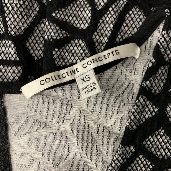 Collective Concepts Black Mesh Overlay Fit And Flare Party Dress XS - Picture 5 of 6